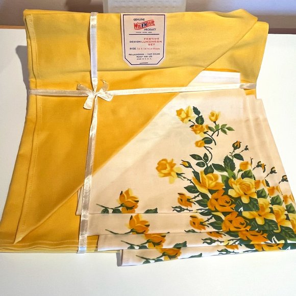 Wilendur Dining Vintage Nip Wilendur Yellow Table Linens Poshmark